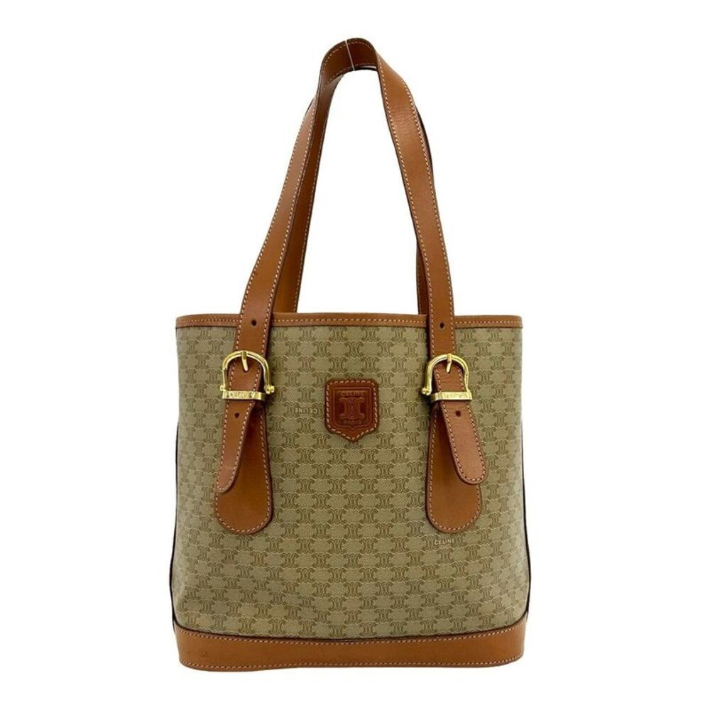 CELINE Macadam Blazon Leather Tote Bag